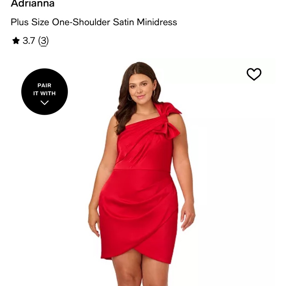 Red One-Shoulder Satin Minidress